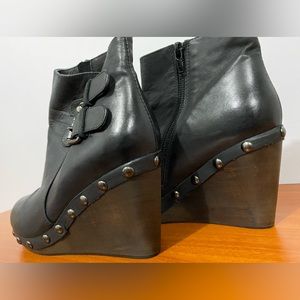 Ankle booties wedge heels